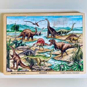 Melissa & Doug Wooden Jigsaw Puzzle - Dinosaurs